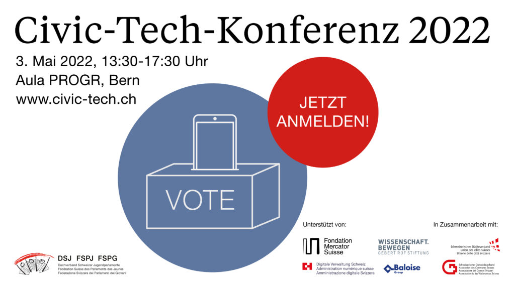 jugendarbeit.digital mit einem Lightning talk an der Civic-Tech-Konferenz in Bern.